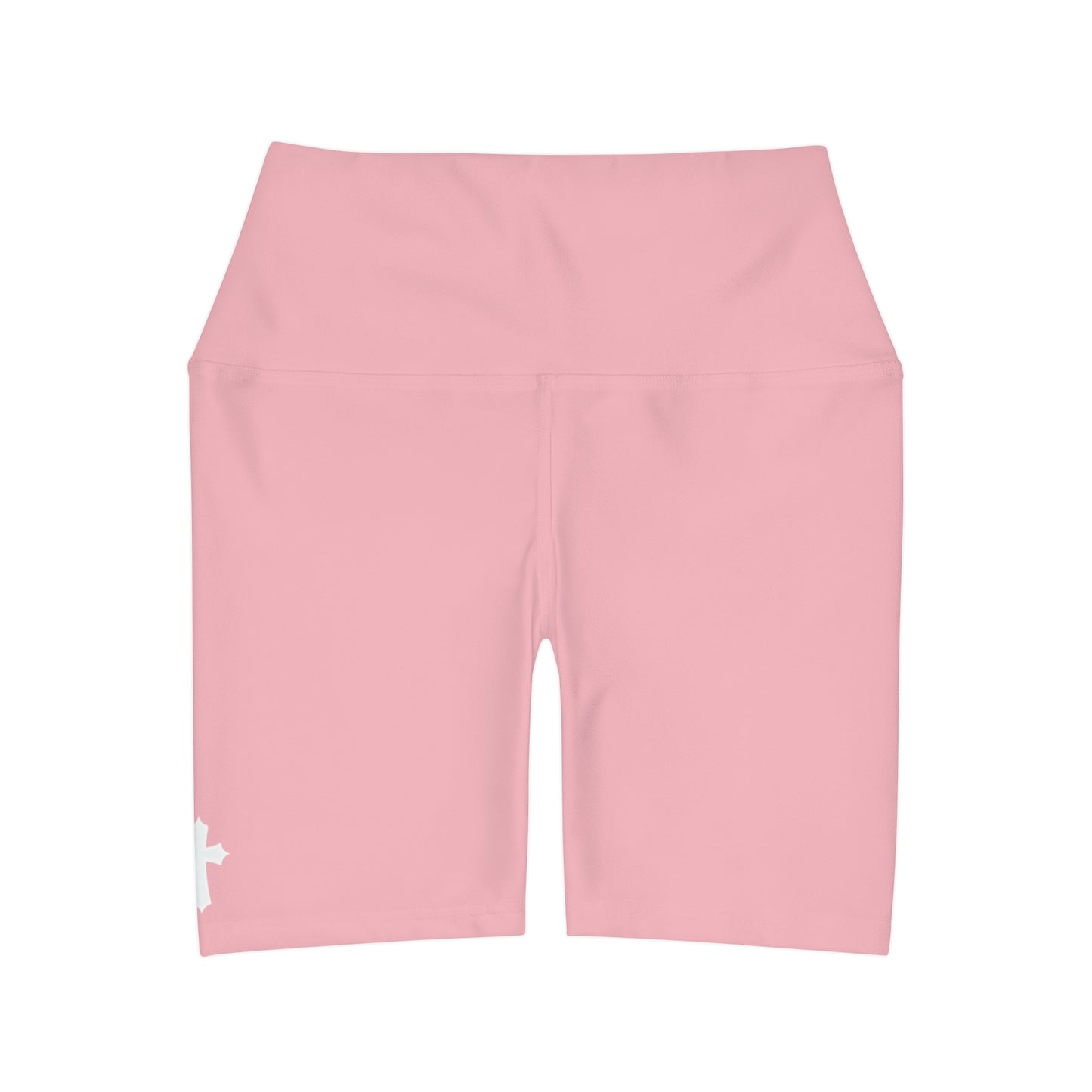 High Waisted "Cross" Yoga Shorts (Soft Pink)