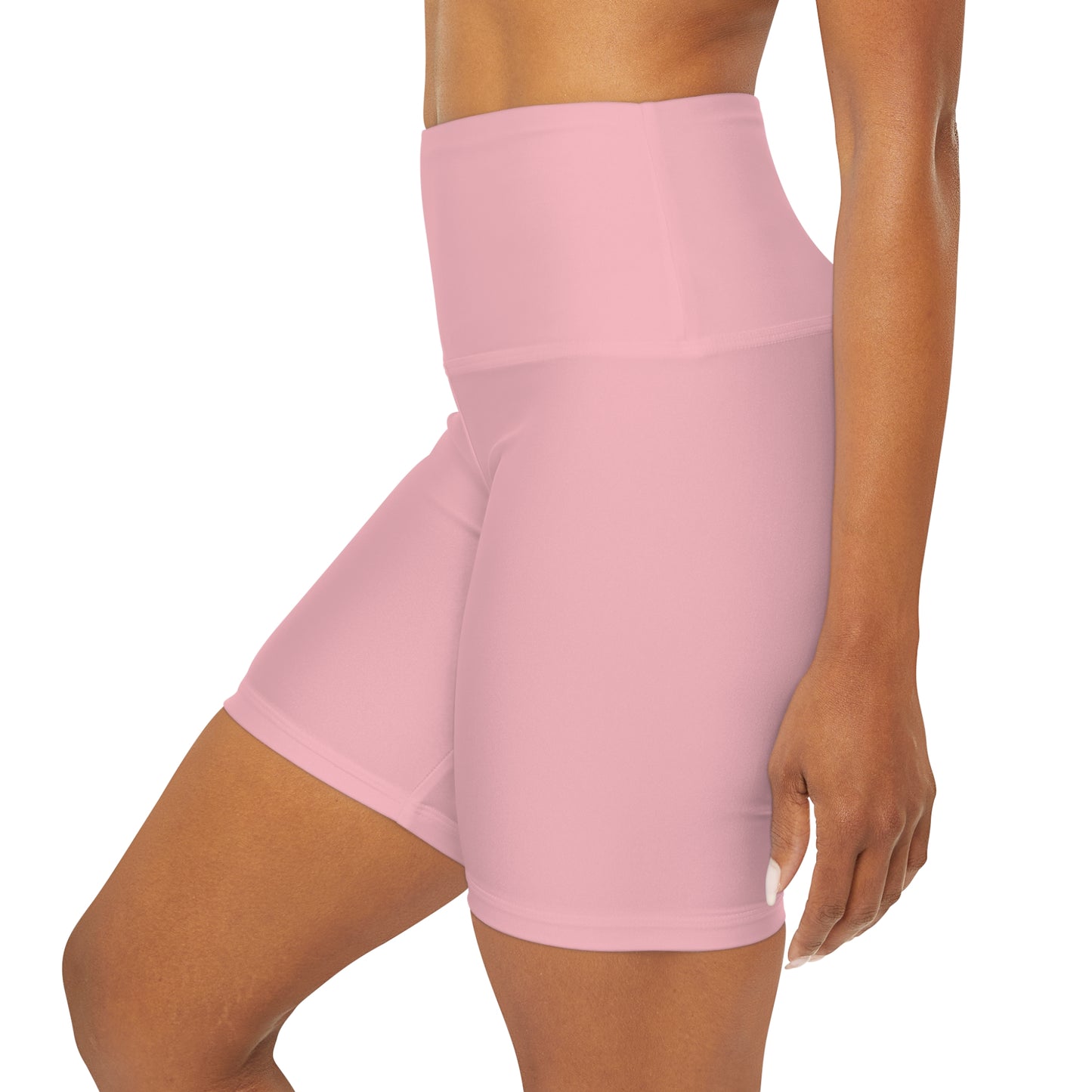 High Waisted "Cross" Yoga Shorts (Soft Pink)