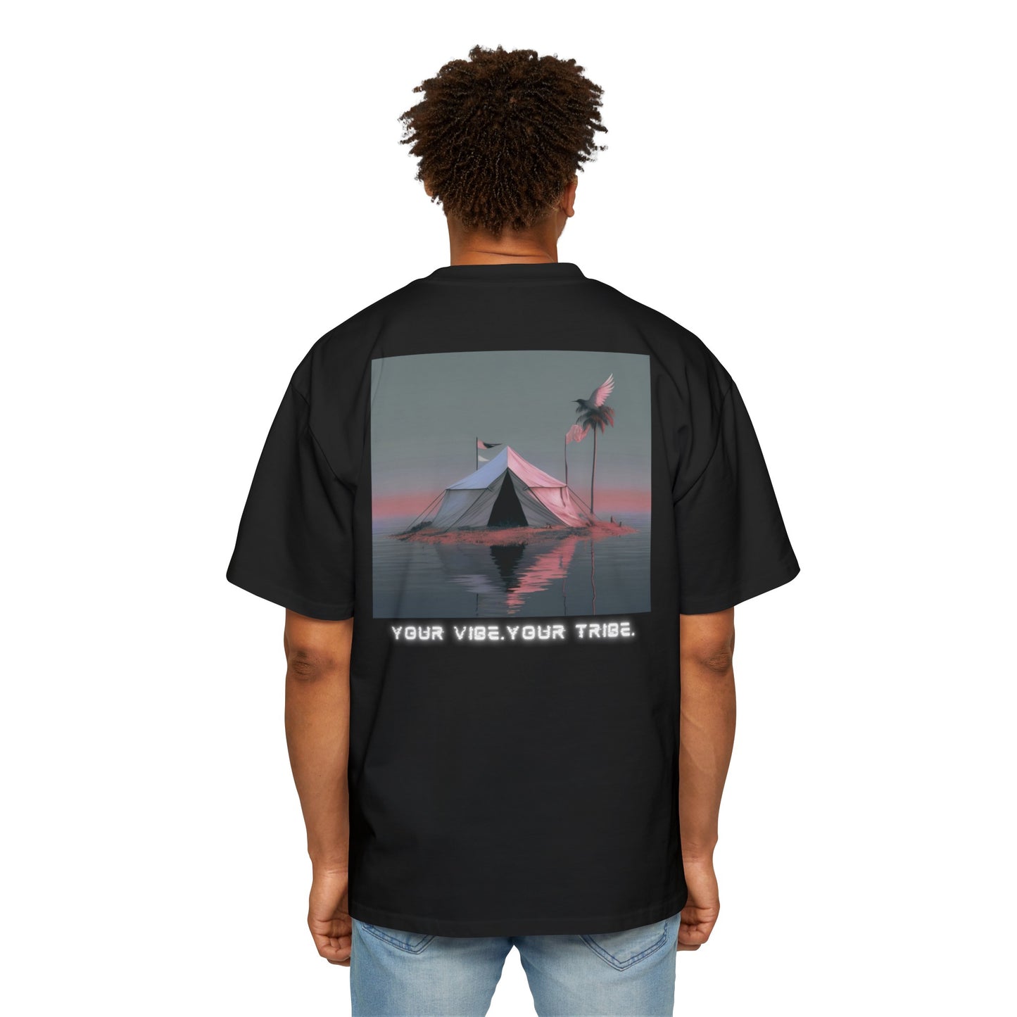 Men's Oversized "Tribe" Tee (Pitch Black)