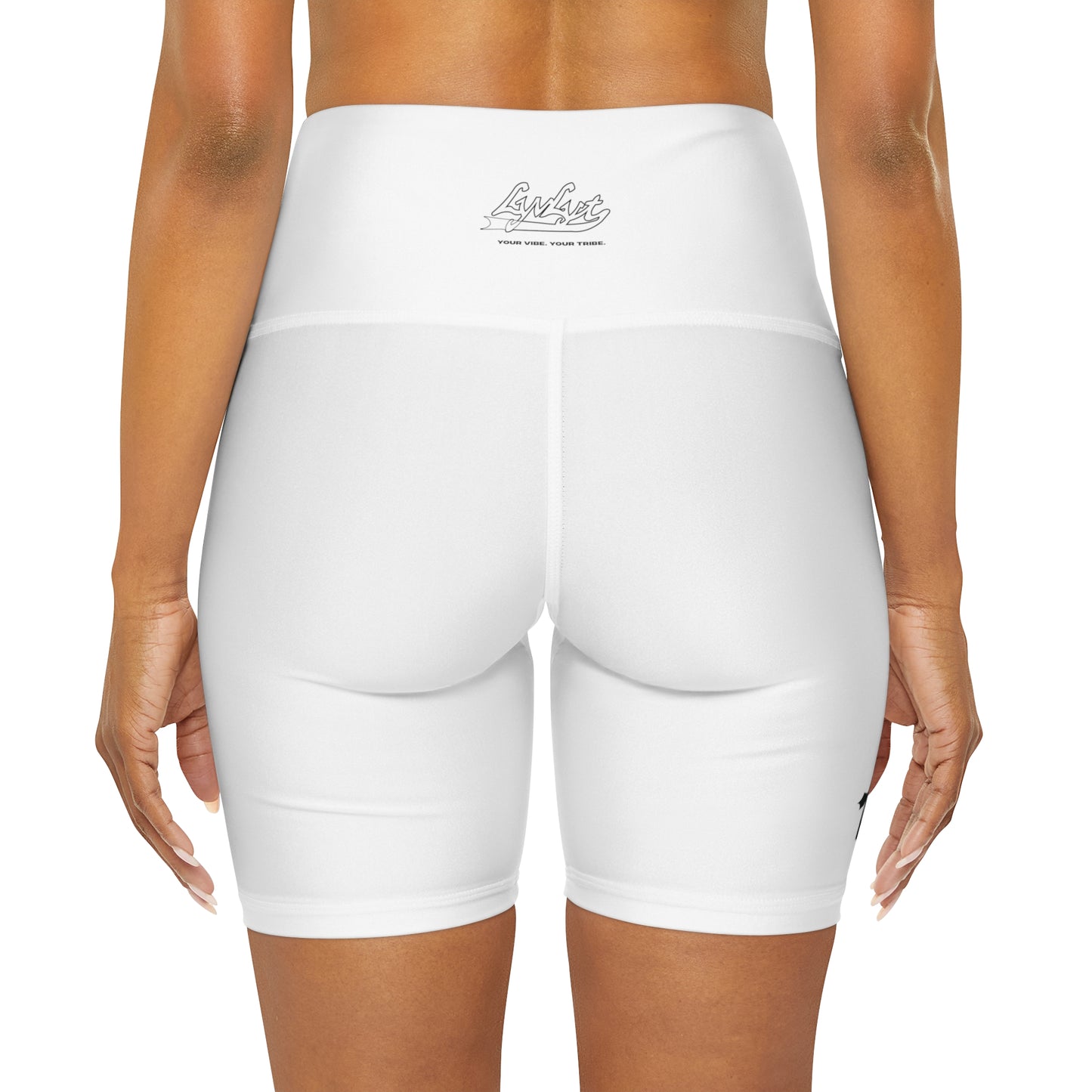 High Waisted "Cross" Yoga Shorts (Black & White)