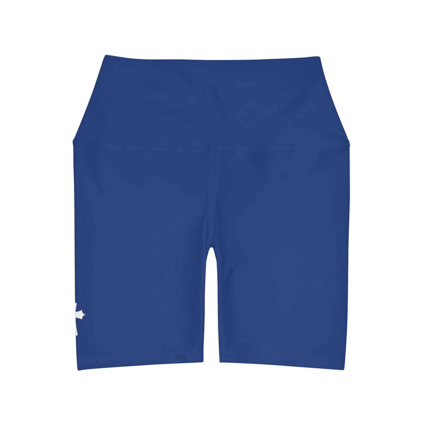 High Waisted "Cross" Yoga Shorts (Blue)