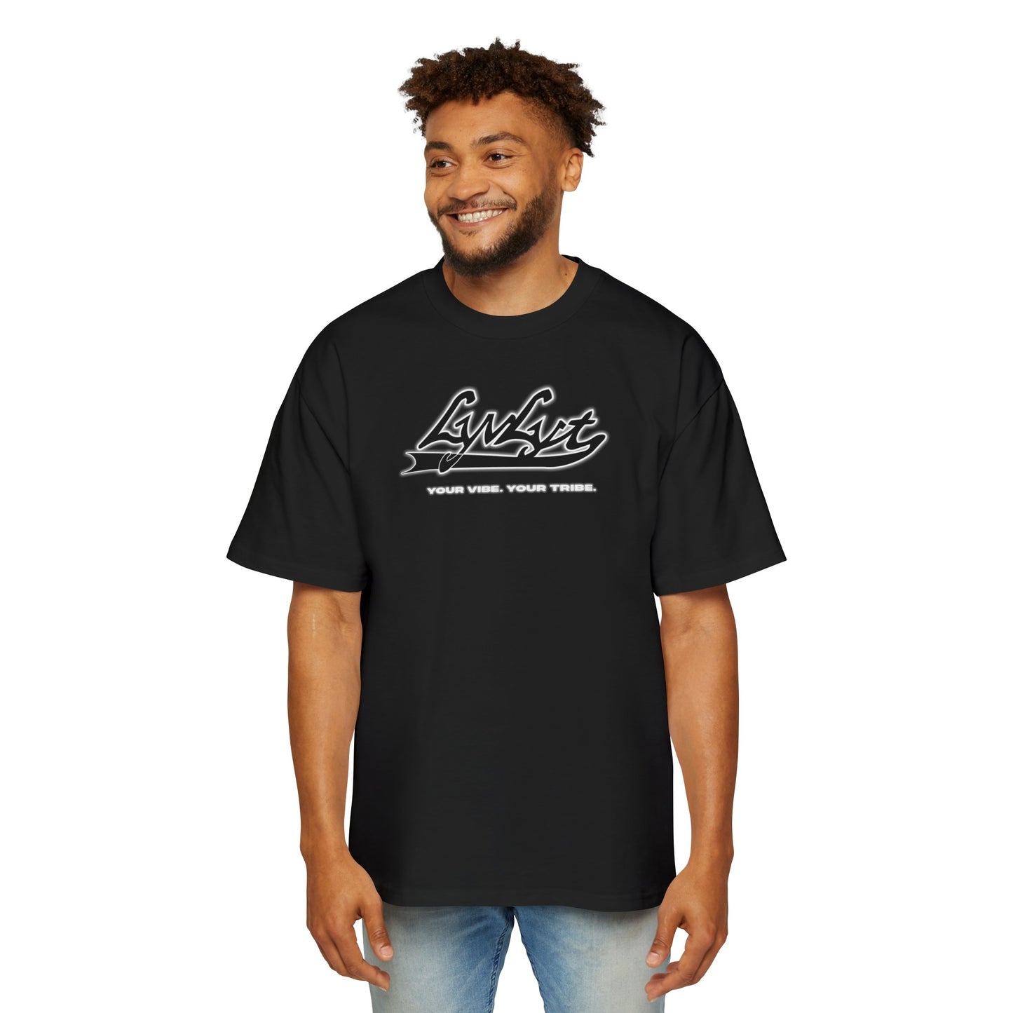 Men's Oversized "Tribe" Tee (Pitch Black)