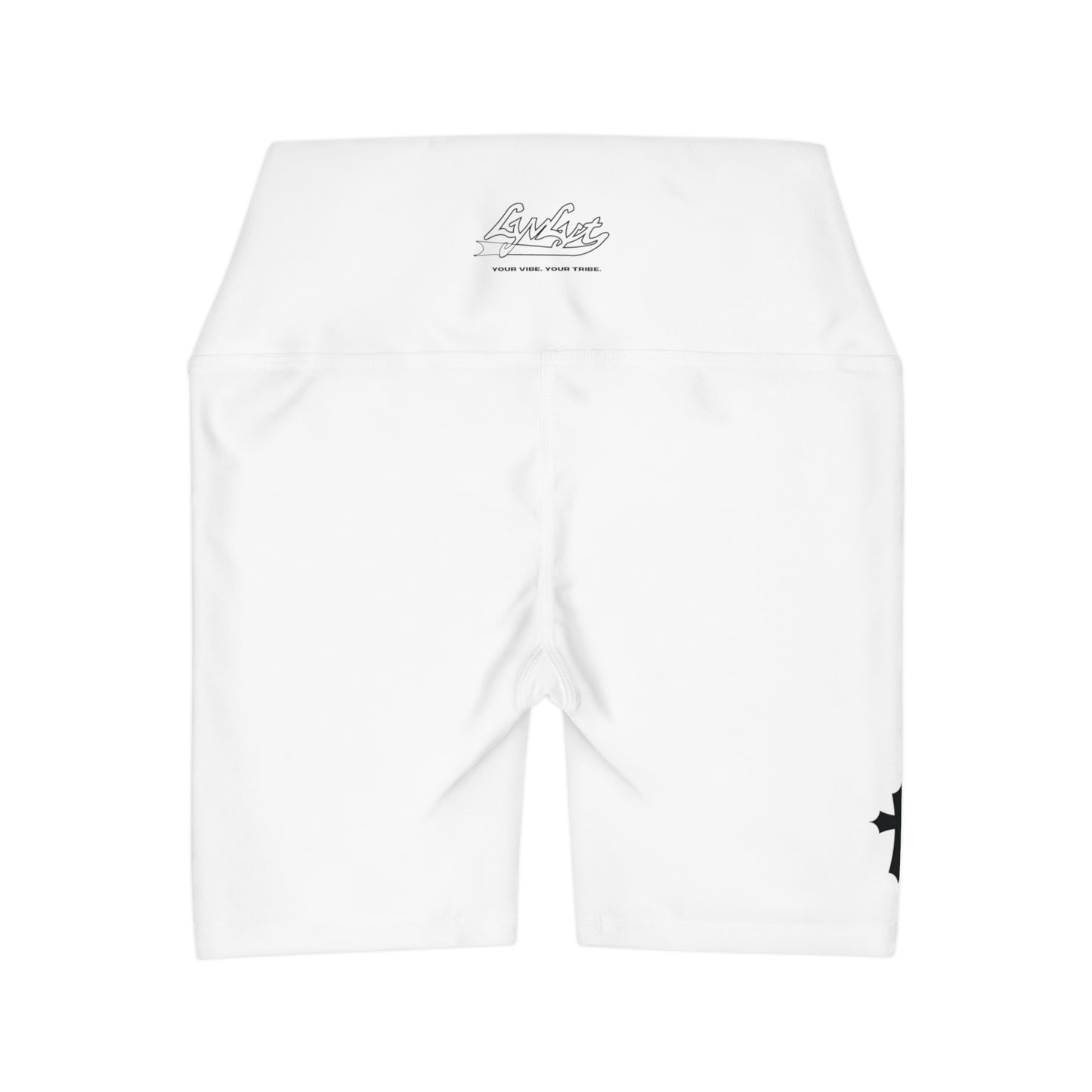 High Waisted "Cross" Yoga Shorts (Black & White)