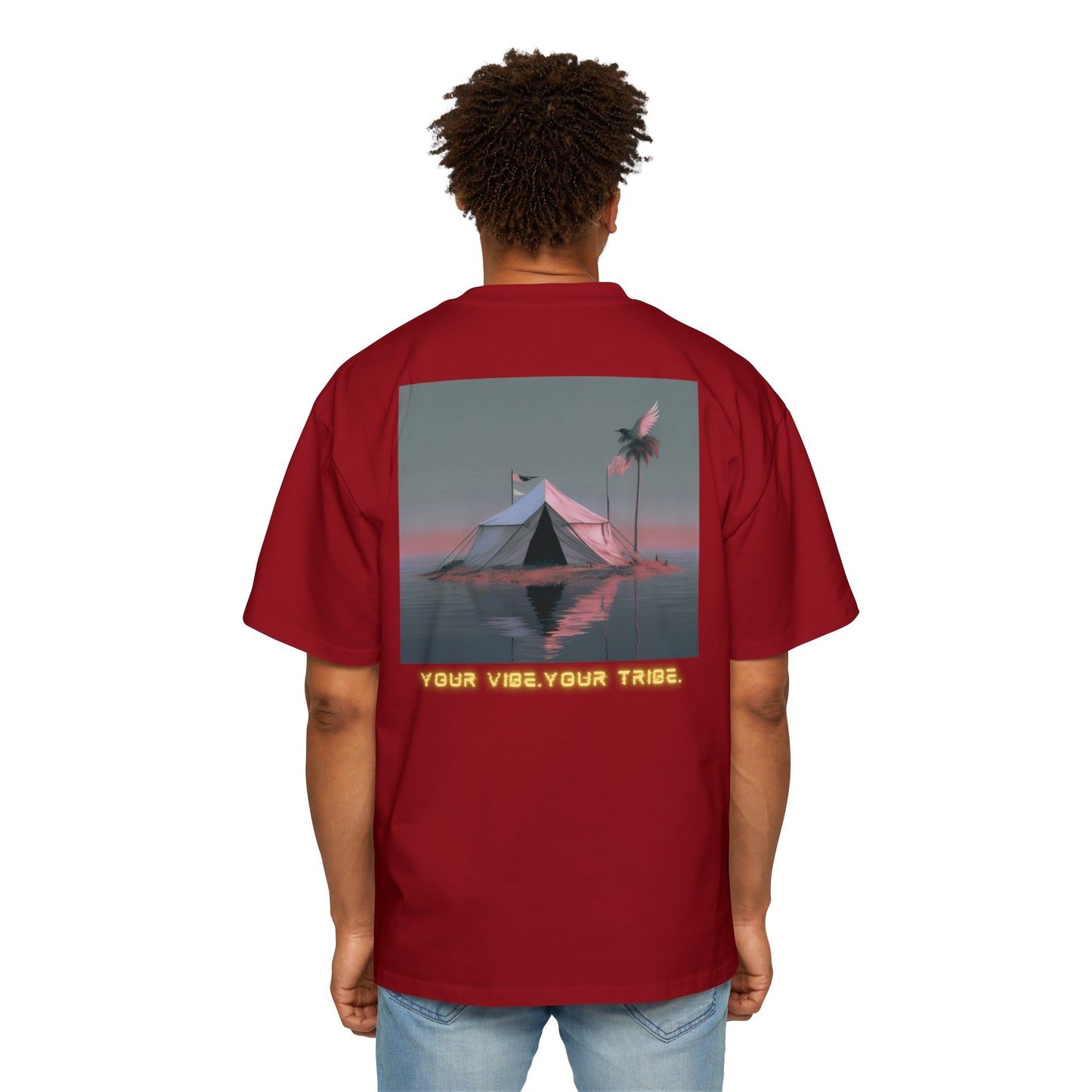 Men's Oversized "Tribe" Tee (Ketchup & Mustard)