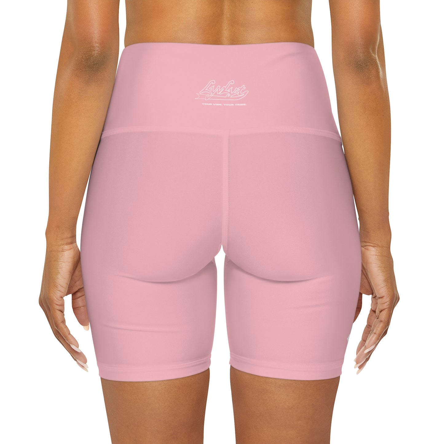 High Waisted "Cross" Yoga Shorts (Soft Pink)