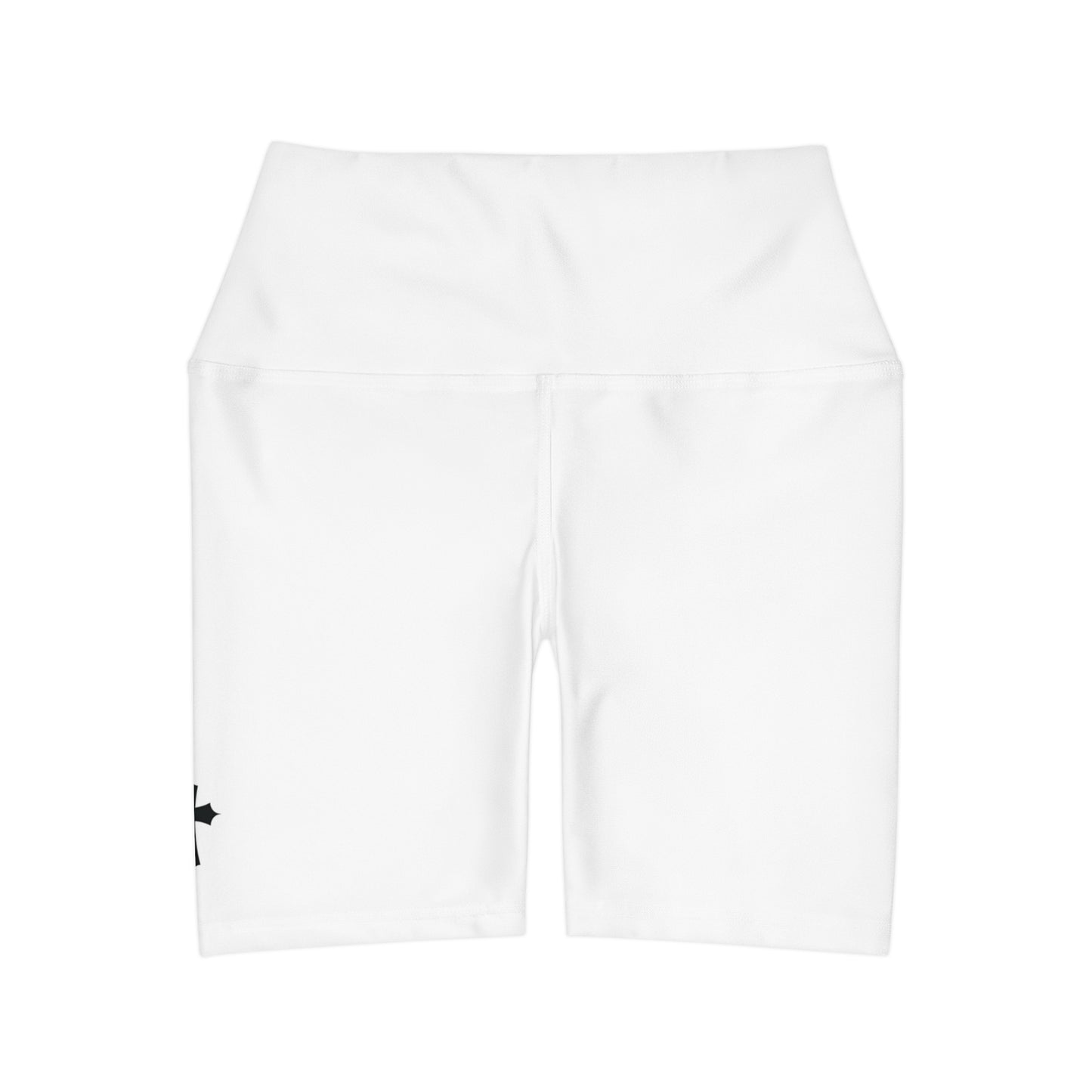 High Waisted "Cross" Yoga Shorts (Black & White)