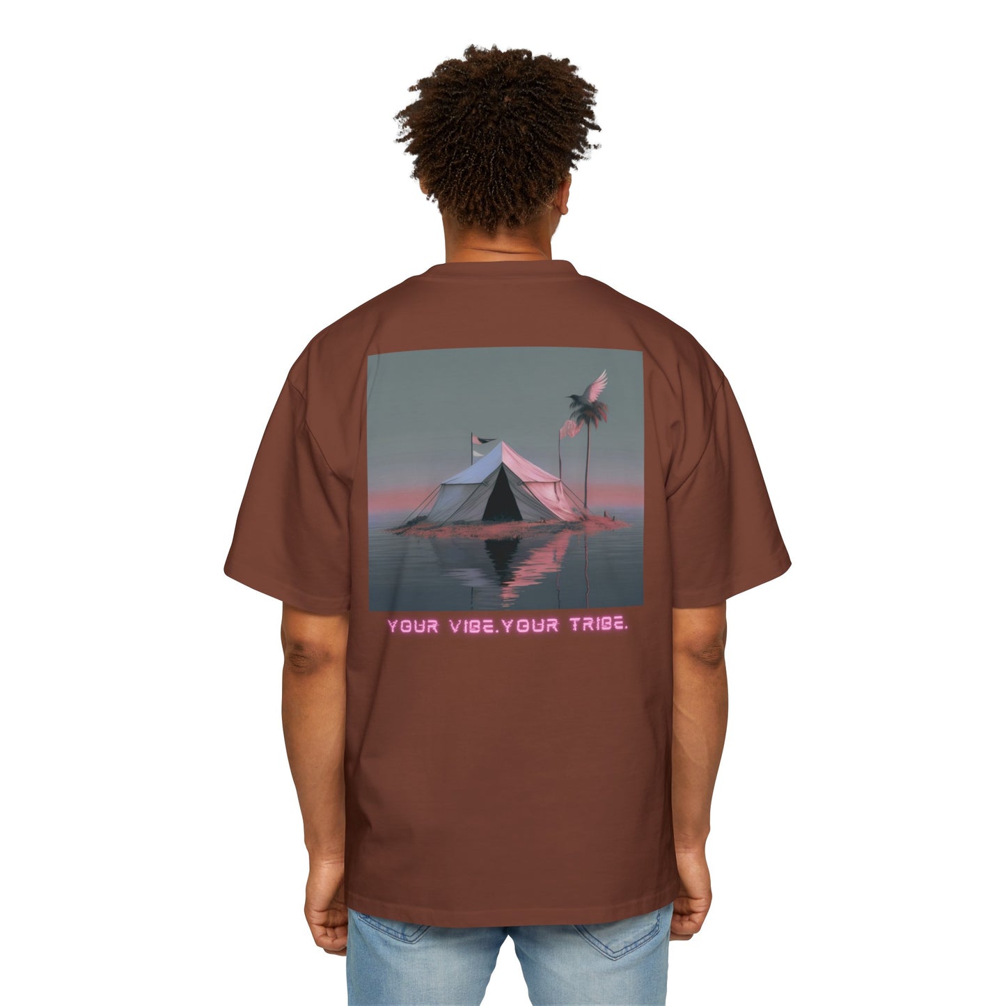 Men's Oversized "Tribe" Tee (Mocha)